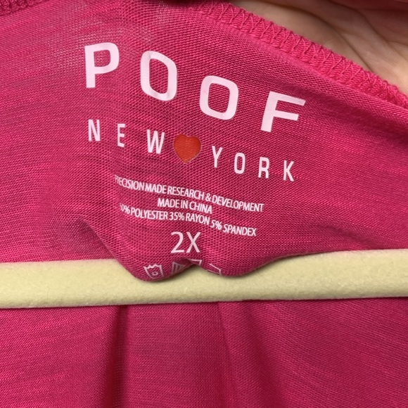 Poof New York Pink Peplum Blouse 2X Plus - Picture 4 of 7